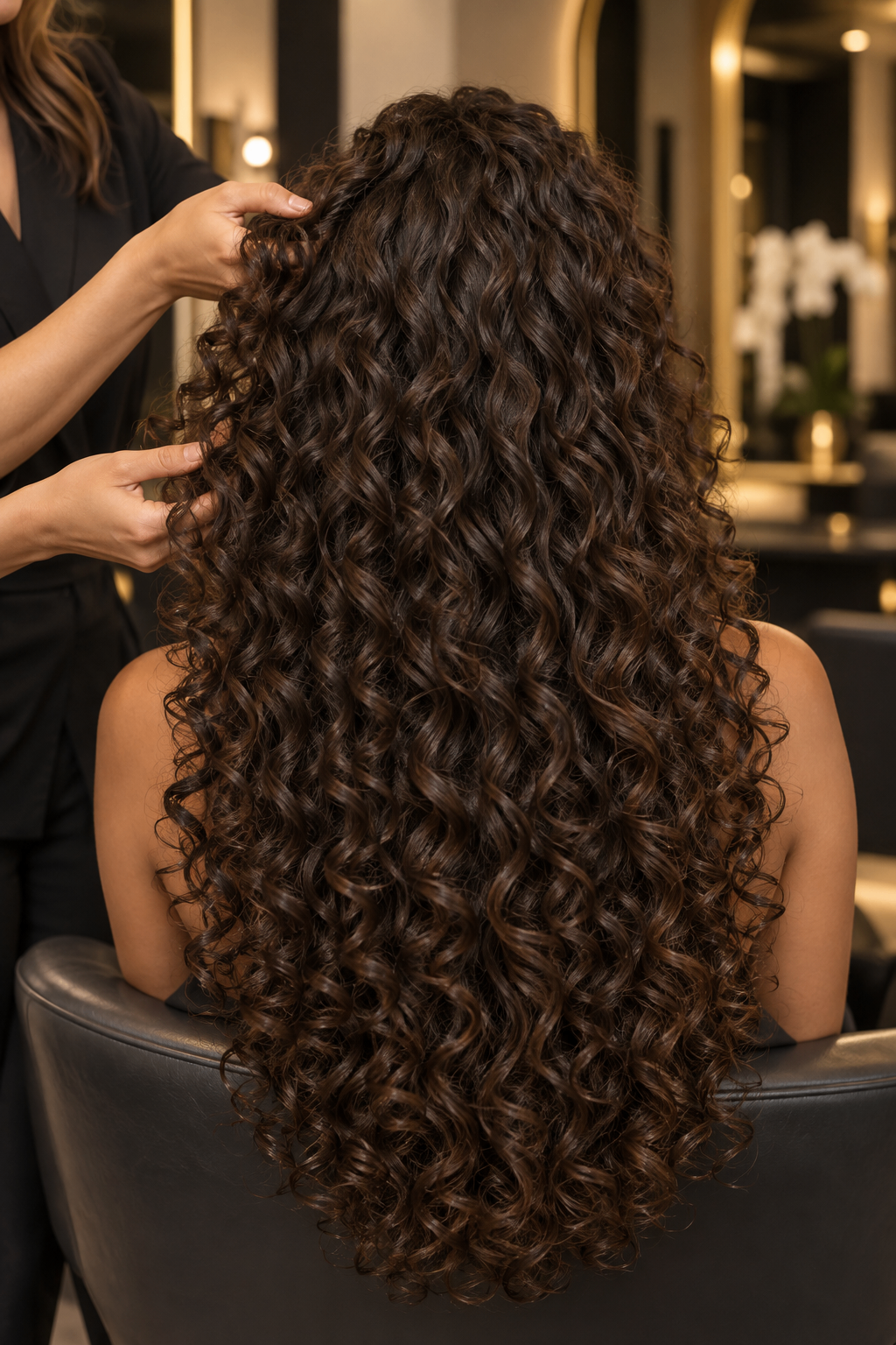 Cabello rizado, definido y brillante