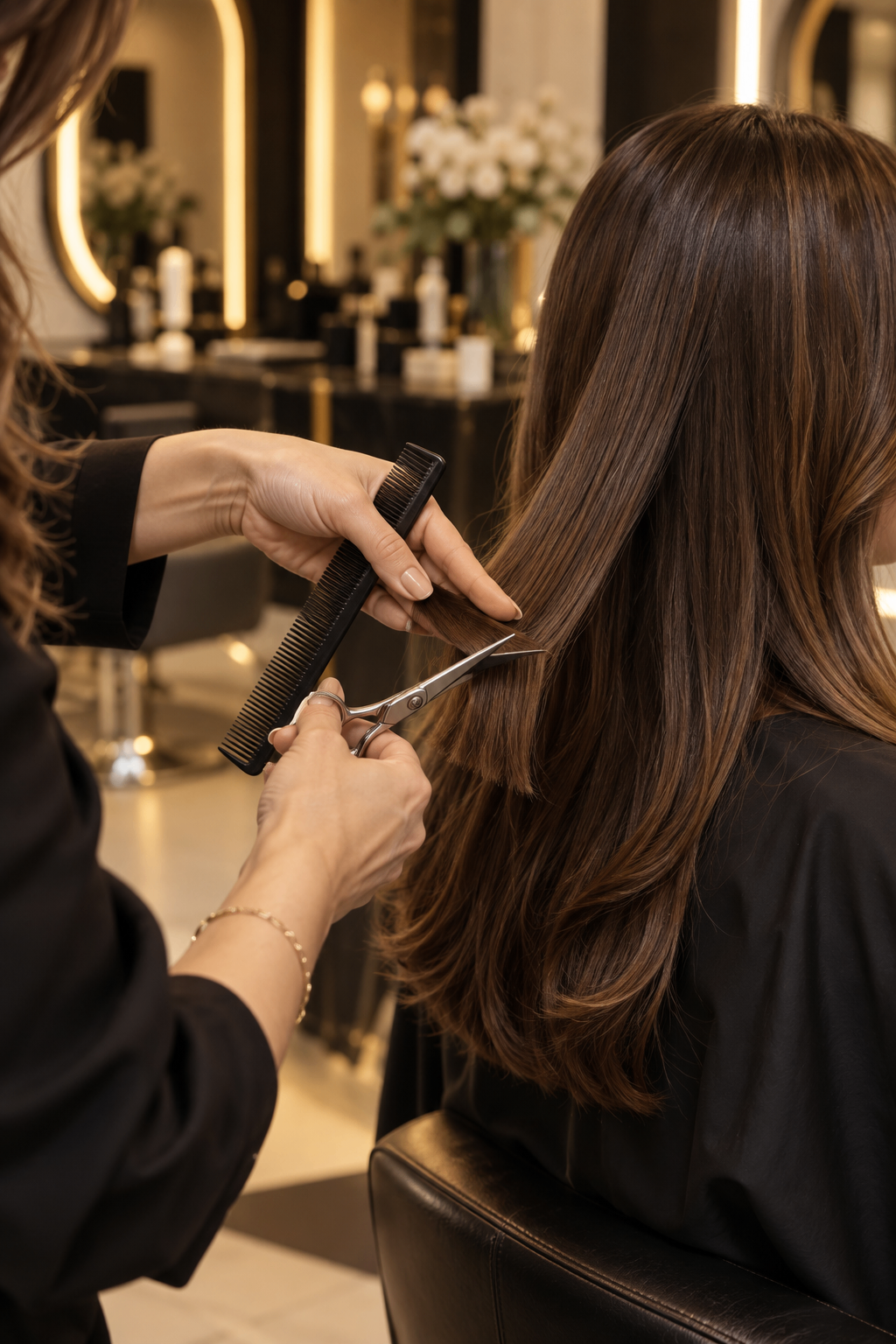 Corte de cabello realizado en el salón