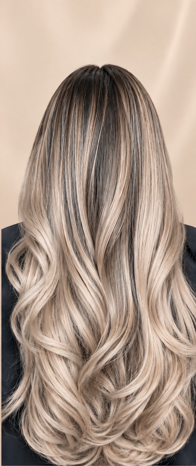 Cabello largo con acabado balayage